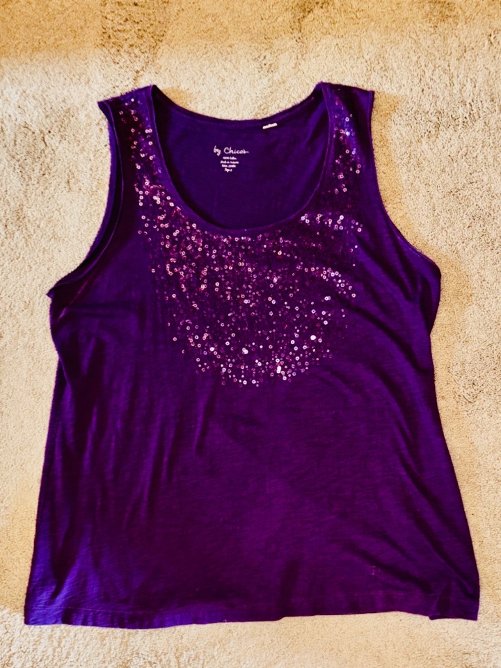 Chico's Purple Tank Top with Sequins